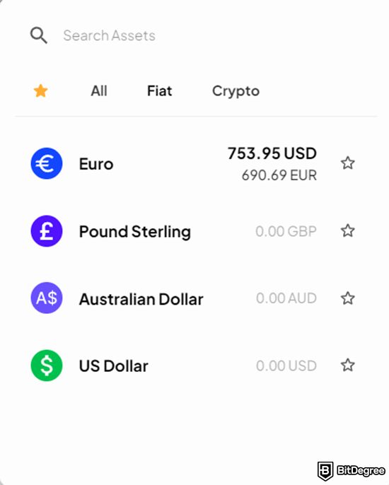 Coinmetro review: fiat currencies available on Coinmetro.