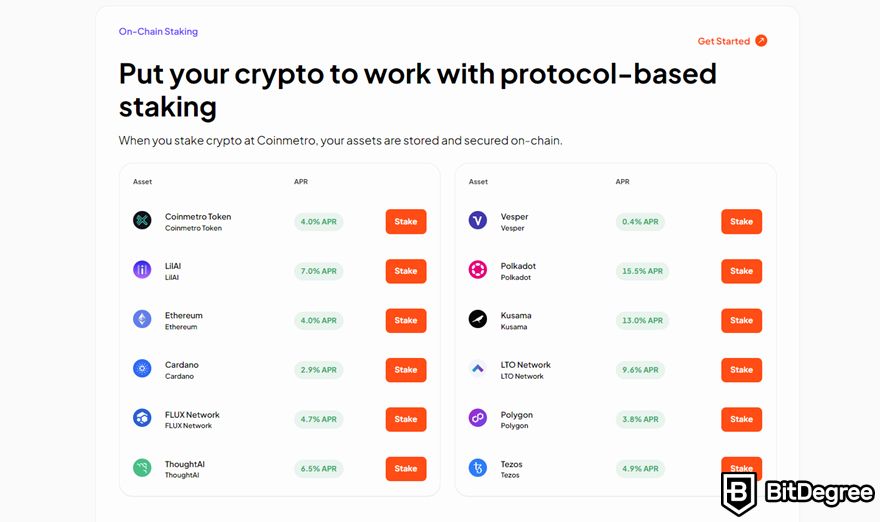 Análise da Coinmetro: Opções de staking da Coinmetro.