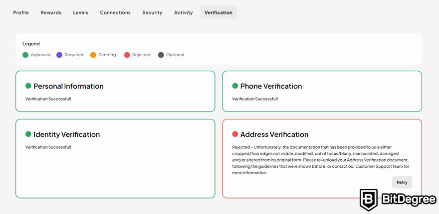 Reseña Coinmetro: estado de verificación.