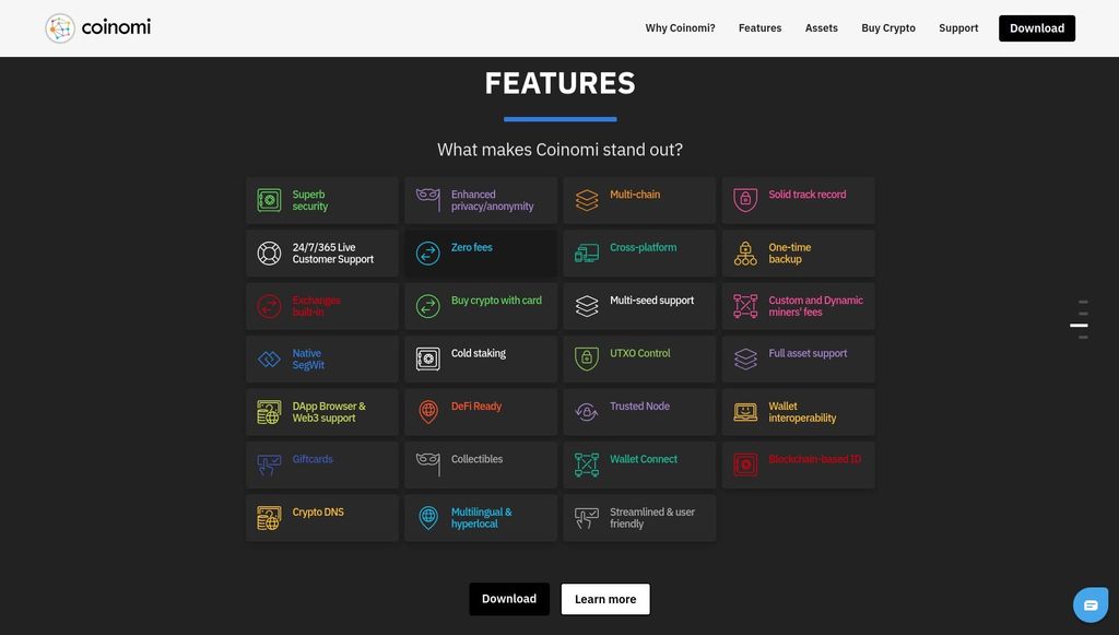 Coinomi wallet review: a list of Coinomi features.