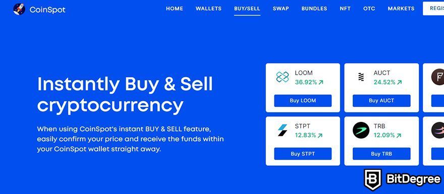 CoinSpot review: instant buying and selling.