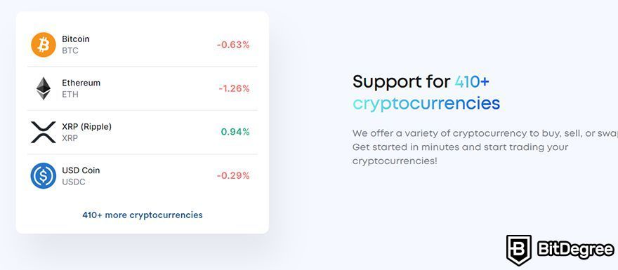 CoinSpot review: range of asset support.