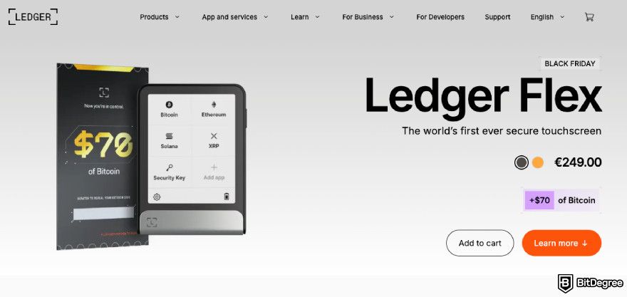 Cold wallet: Ledger Flex.