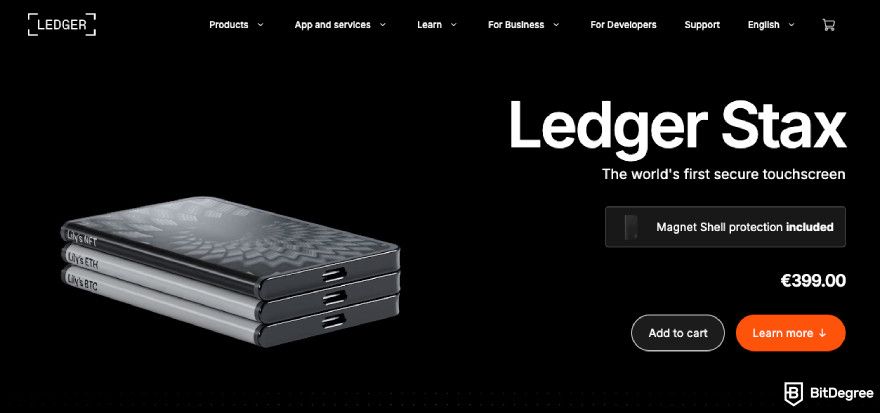 Cold wallet: Ledger Stax.