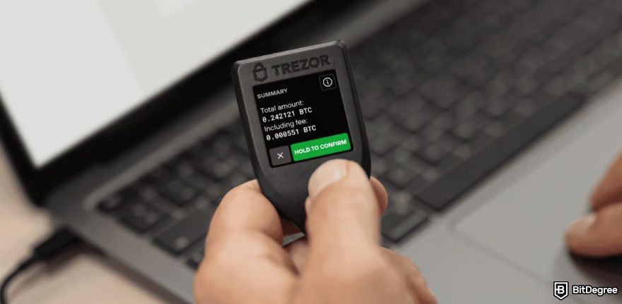 Cold wallet: Trezor Model T.