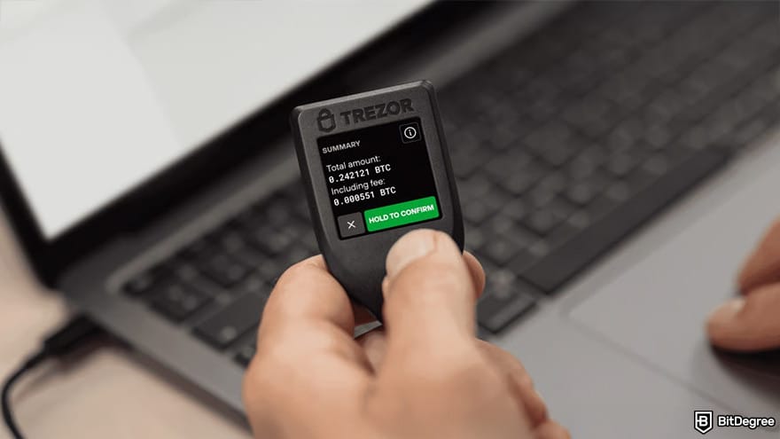 Cold wallet: Trezor Model T.