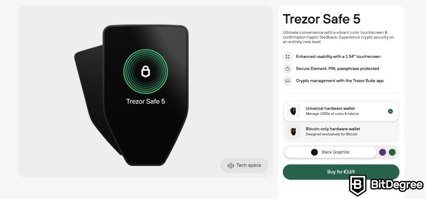 Cold wallet: Trezor Safe 5.