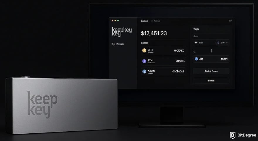 Coldcard Mk4 review: the KeepKey device and dashboard.