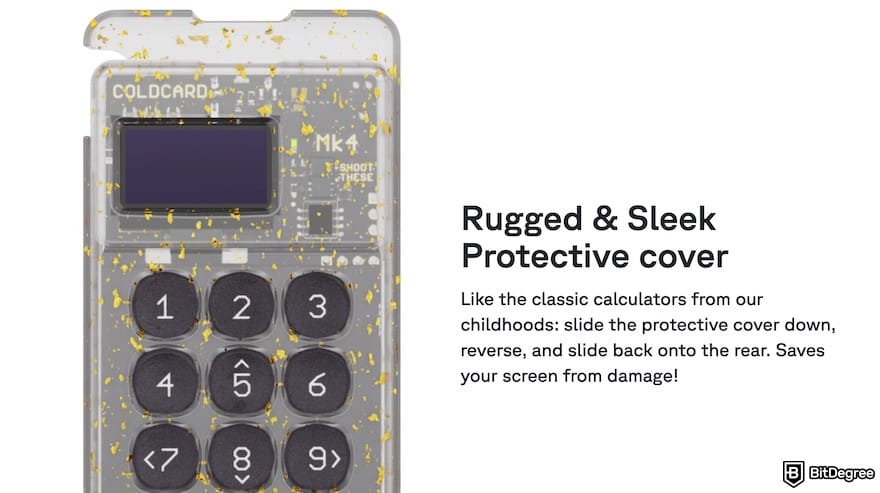 Coldcard Mk4 review: the rugged cover of Coldcard Mk4.