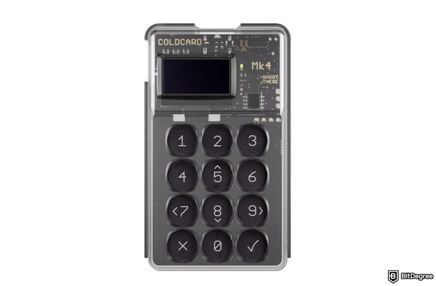 Coldcard Mk4 review: the Coldcard Mk4 device.