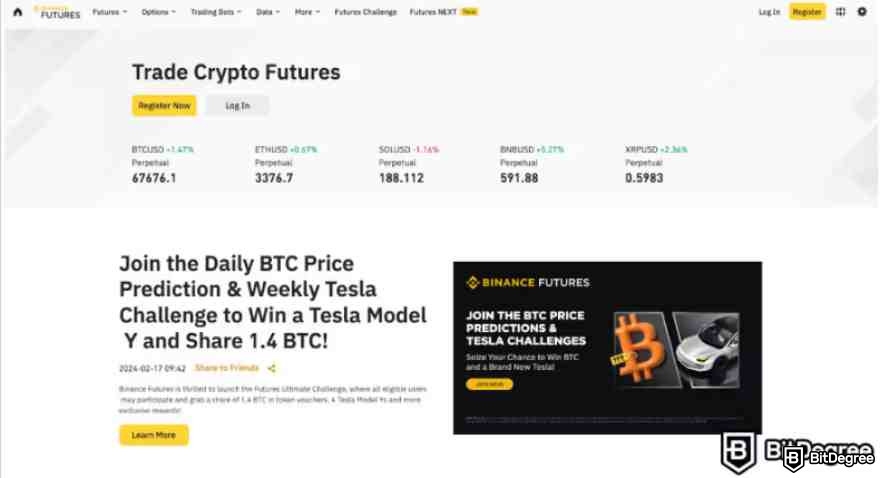 Decodificando Binance Futures: Página de inicio