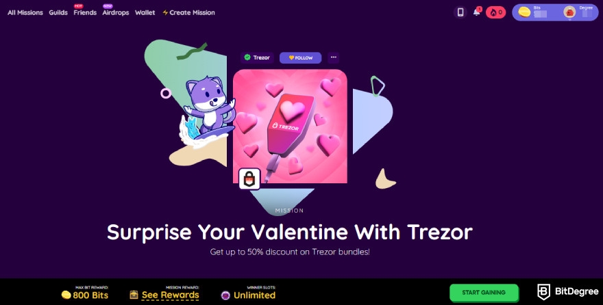 Community building strategies: Surprise Your Valentine With Trezor Mission.