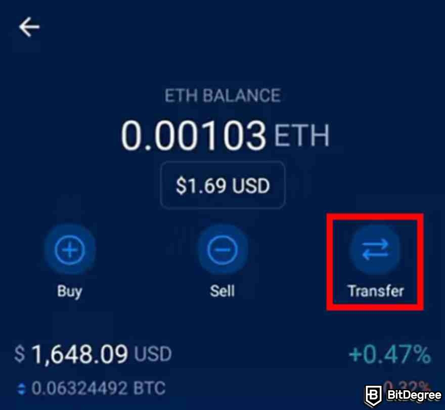 Como retirar dinero de la plataforma crypto.com: Balance de Ethereum en la pagina de Crypto.com.