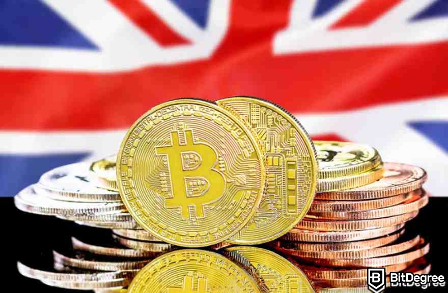 Como retirar dinero de la plataforma crypto.com: Monedas de Bitcoin encima de la bandera EU.