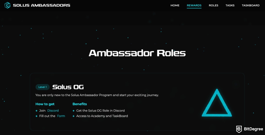 The Solus OG role on the official Solus Ambassadors website.