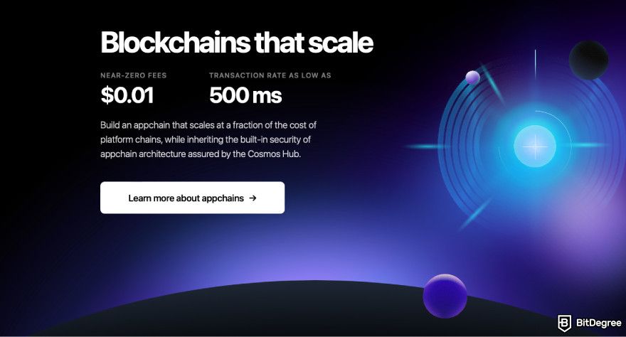 Cosmos airdrop list: a screenshot of Cosmos blockchain description.