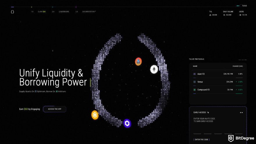 Cosmos airdrop list: a screenshot of Soul Protocol homepage.