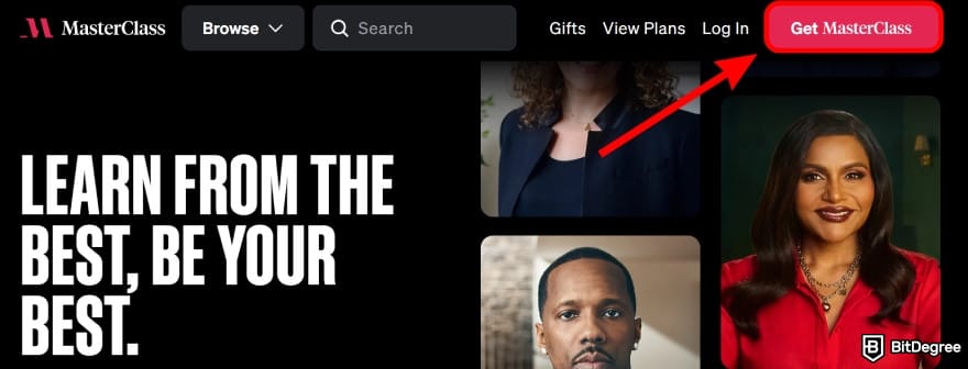 MasterClass Black Friday: click on [Get MasterClass] button.