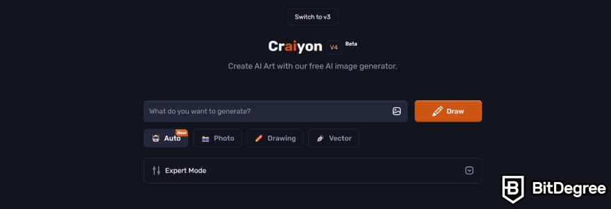 Craiyon review: main user interface.