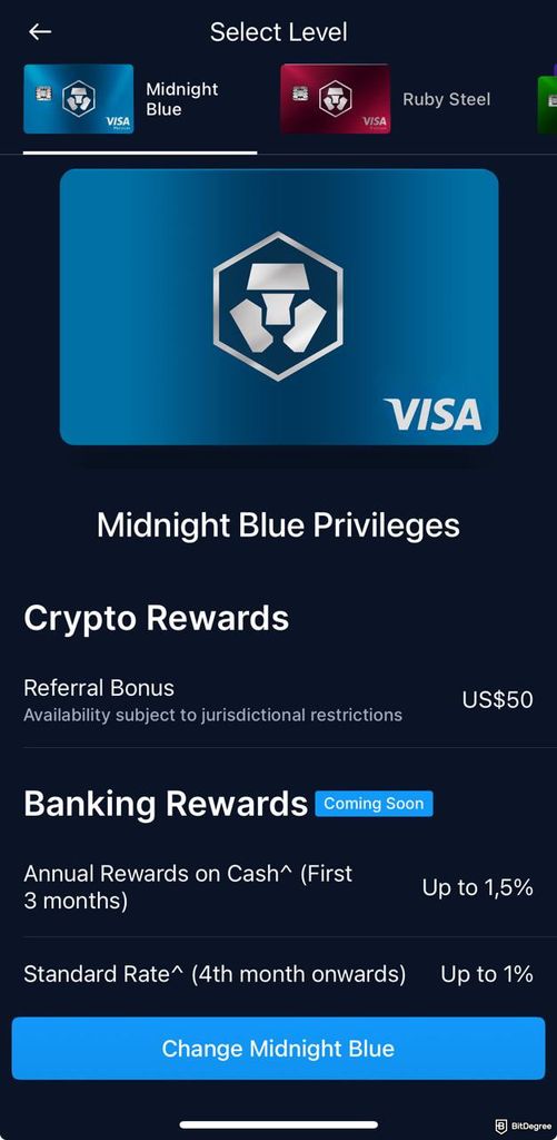 Crypto.com card review: the benefits of using Midnight Blue.