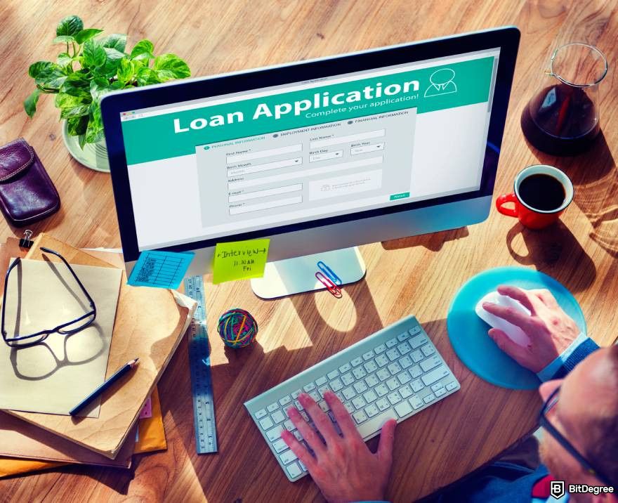 Crypto.com lending: loan application.