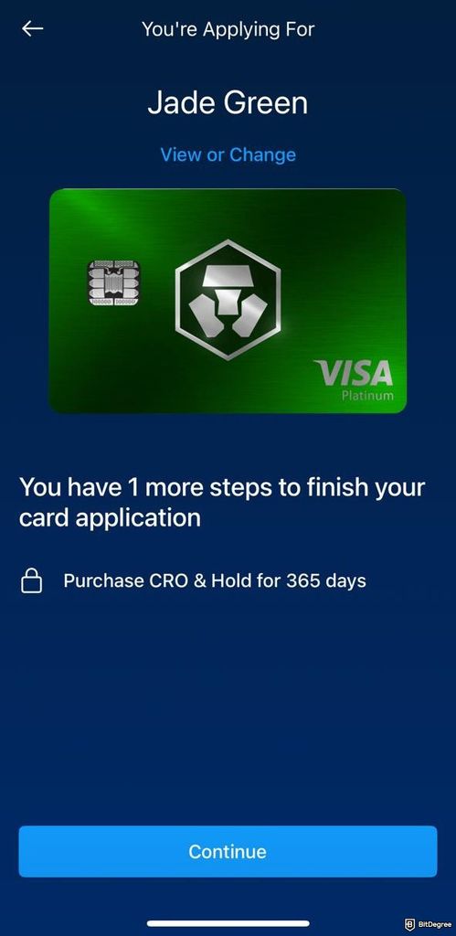 Crypto.com card review: the Jade Green card on the Crypto.com app.