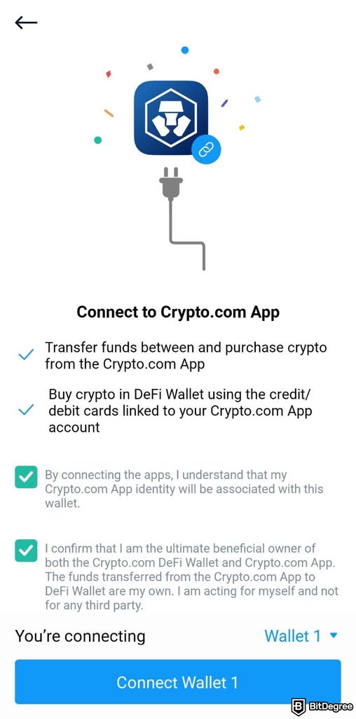 Crypto.com wallet review: check and connect your wallet.