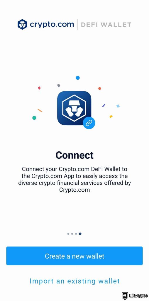 Crypto.com wallet review: create a new wallet.