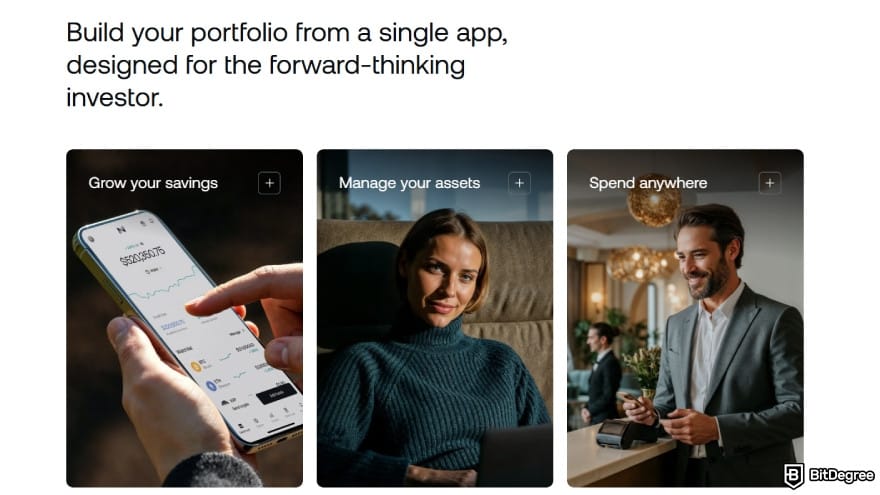Crypto lending platform: Nexo's portfolio management features.