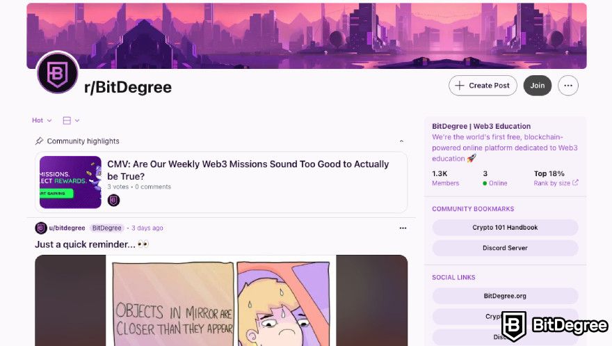 Crypto Discords: BitDegree Reddit.