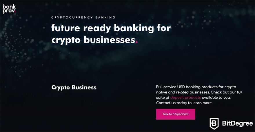 Crypto-friendly banks: BankProv.