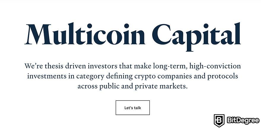 Crypto hedge funds list: Multicoin Capital.