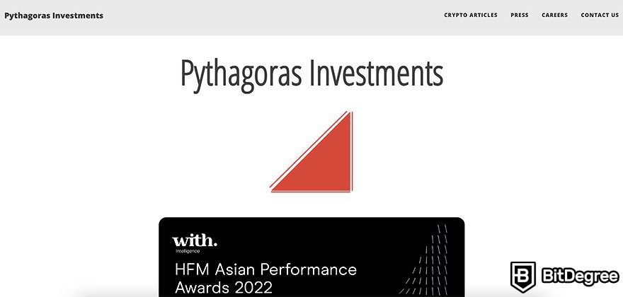 Crypto hedge funds list: Pythagoras Investments.