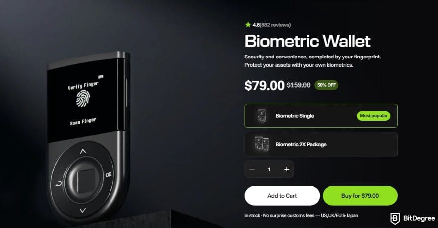 Crypto wallet deals: D'CENT Biometric Wallet product page. Crypto wallet deals: D'CENT Biometric Wallet product page.