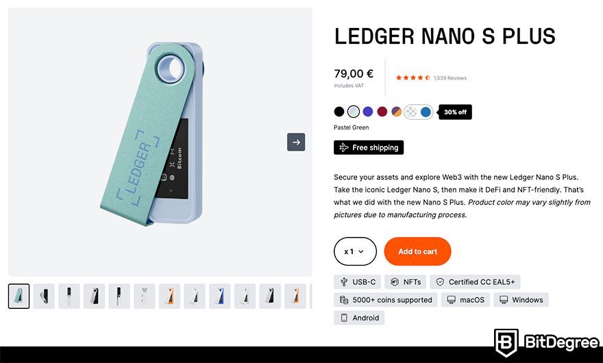 Ofertas de carteira criptografada: Ledger Nano S Plus.
