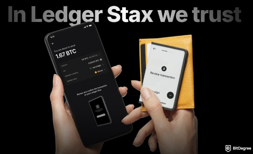 Crypto wallet for business: Ledger Stax page.