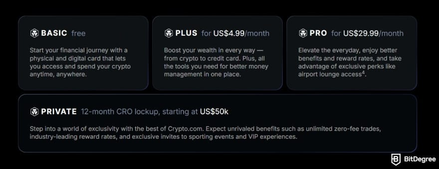 Crypto.com Level Up review: benefits and requirements of each tier.