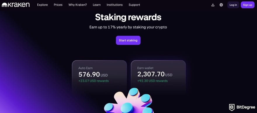Cryptocurrency regulation SEC: Kraken staking services.