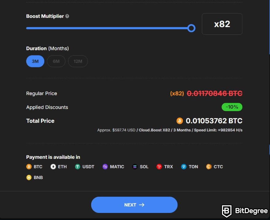 CryptoTab Browser review: boost multiplier price.