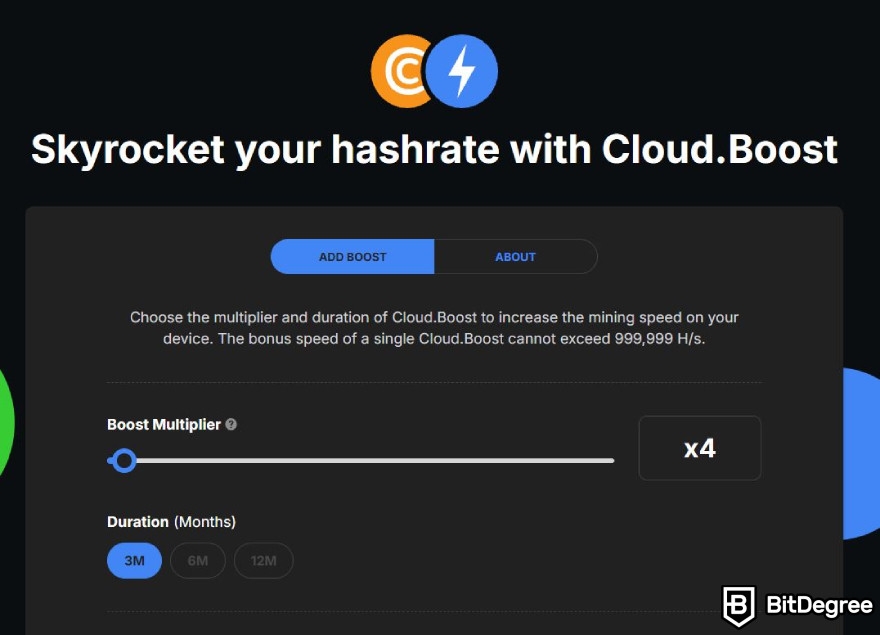 CryptoTab Browser review: Cloud Boost feature.