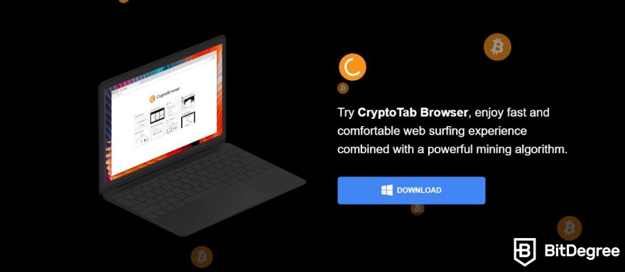 CryptoTab Browser review: browser download tab.