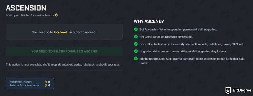 CSGORoll promo code: the Ascension page on CSGORoll.