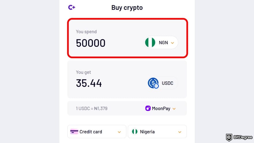 Currency devaluation in Nigeria: input the amount of money to deposit.