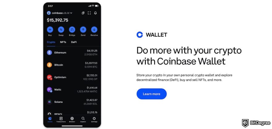 Daedalus wallet review: Coinbase wallet.