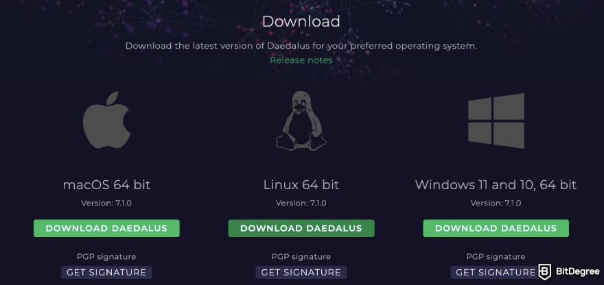 Daedalus wallet review: Daedalus wallet download options.