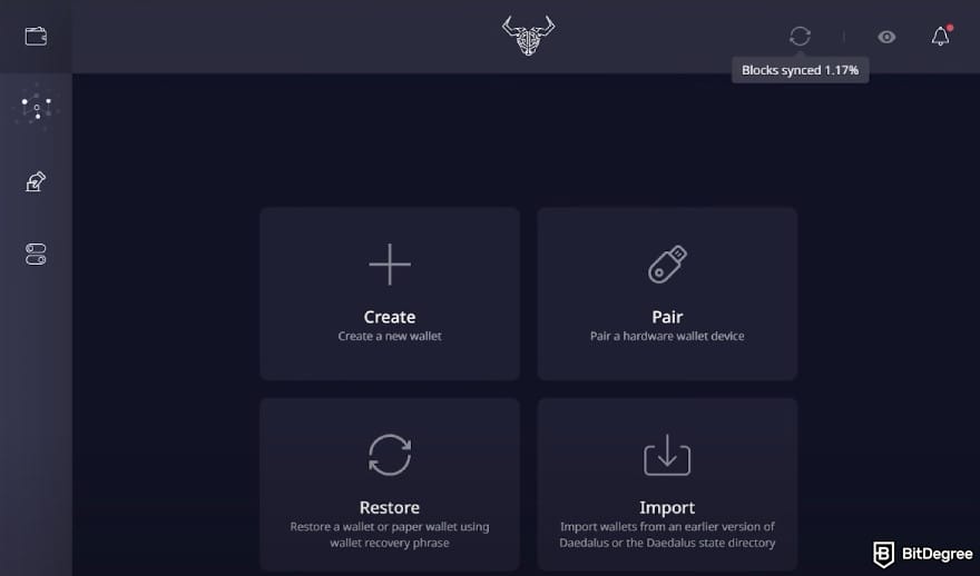 Daedalus wallet review: Daedalus wallet creation interface.
