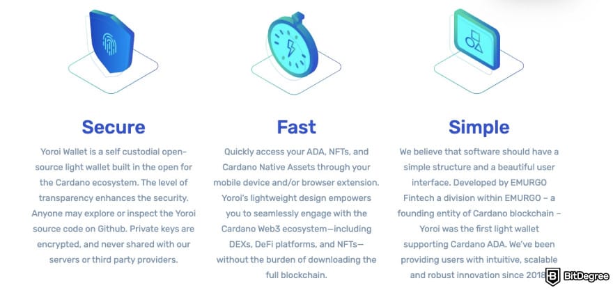 Daedalus wallet review: Yoroi wallet benefits.