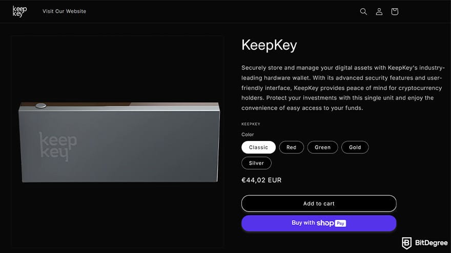 Dash wallet: KeepKey wallet.