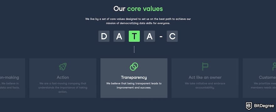 DataCamp review: DataCamp's core values DataCamp review: DataCamp's core values