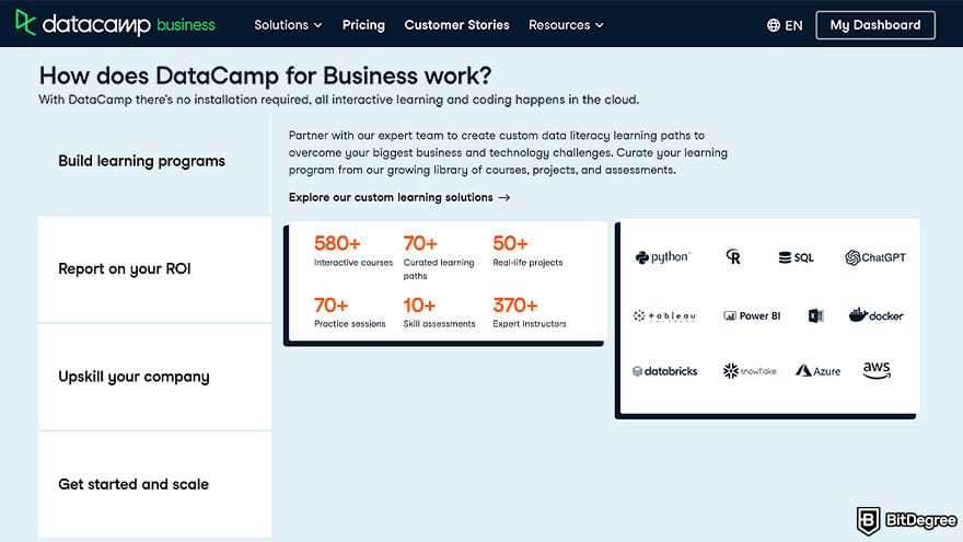 DataCamp vs Codecademy: DataCamp for business.